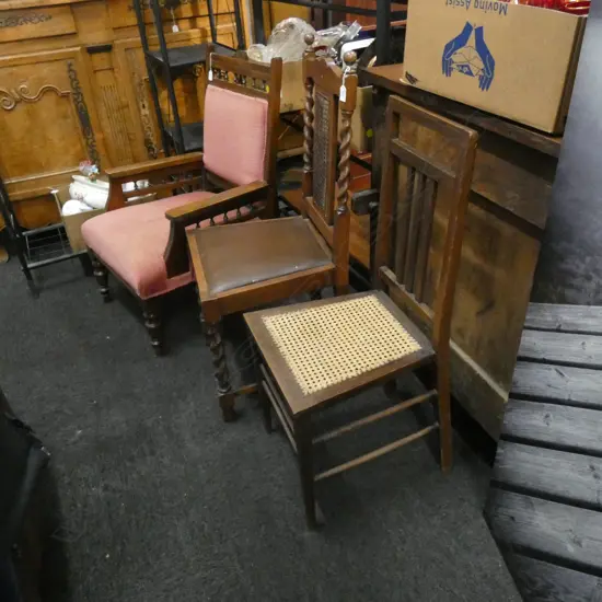 3 EDWARDIAN COLONIAL CHAIRS