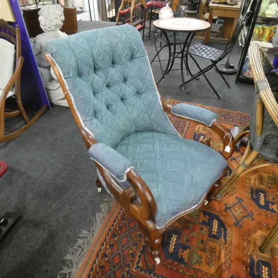 19thC NZ COLONIAL KAURI CHAIR w. REGENCY STYLE SCROLL ARMS