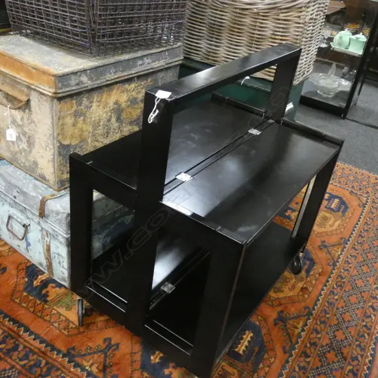 BLACK FOLDING DRINKS TROLLEY H.750mm
