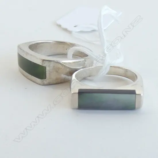 SILVER/JADE RING & SILVER/M.O.P RING