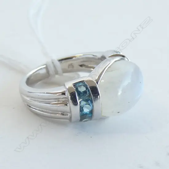 SILVER/BLUE TOPAZ/GEMSTONE RING