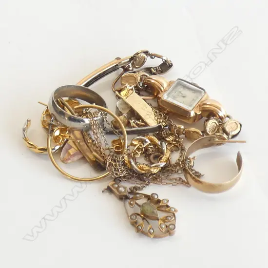 GOLD SCRAP & other G/PLATE. INCLS 18CT LADIES WATCH CASE...