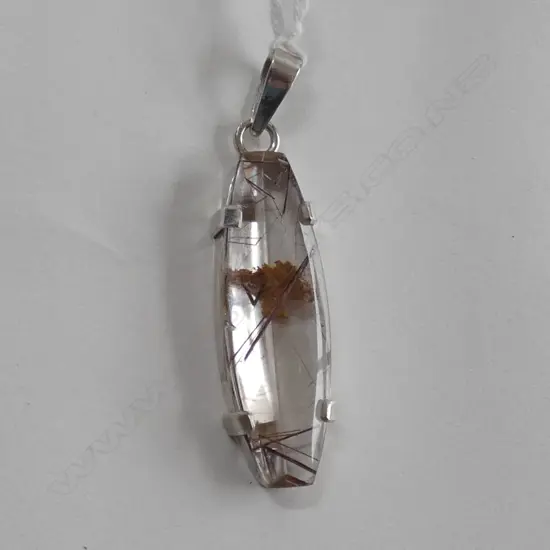 INCLUDED QUARTZ SILVER MOUNTED PENDANT