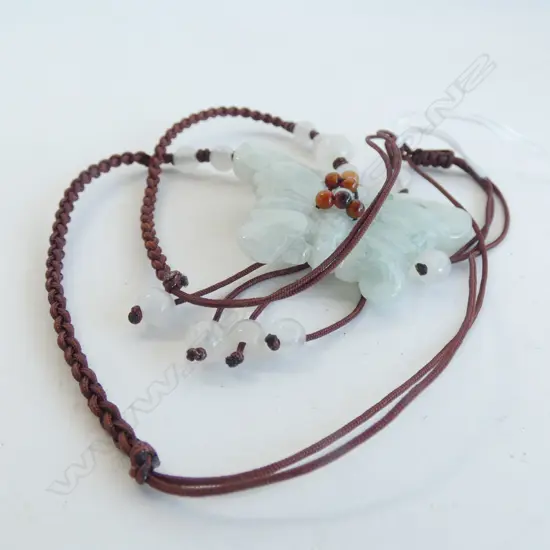 JADE BUTTERFLY AND BEAD NECKLACE