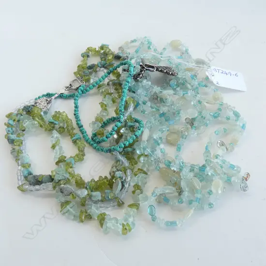 TWO MULTI-STRAND GEMSTONE NECKLACES