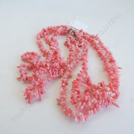 FOUR TWIG  CORAL ? NECKLACES