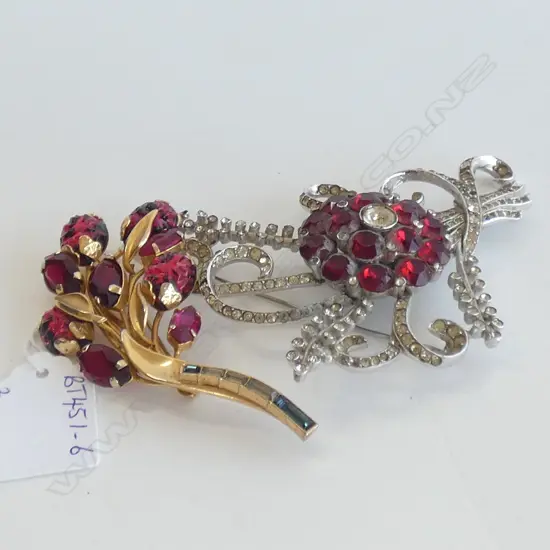 TWO LARGE COSTUME BROOCHES  AF