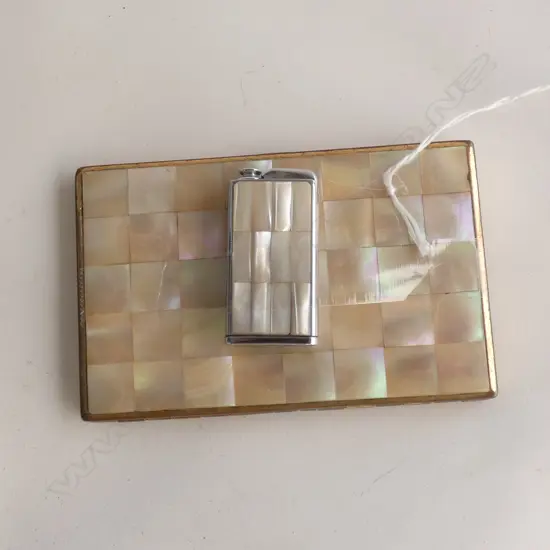 SWISS MOTHER OF PEARL CIGARETTE CASE, AND M.O.P COMBINATION PERFUME LIGHTER