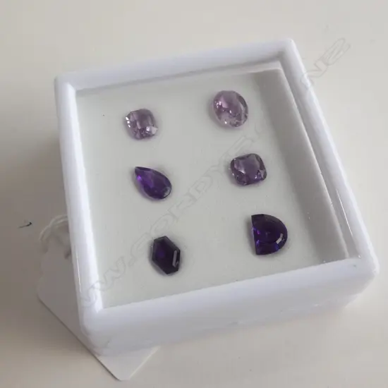 6 ASST AMETHYST STONES 8.4CT