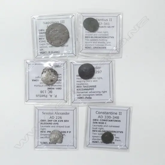 6 ANCIENT COINS INC. NAPOLEON 111  AD 1853