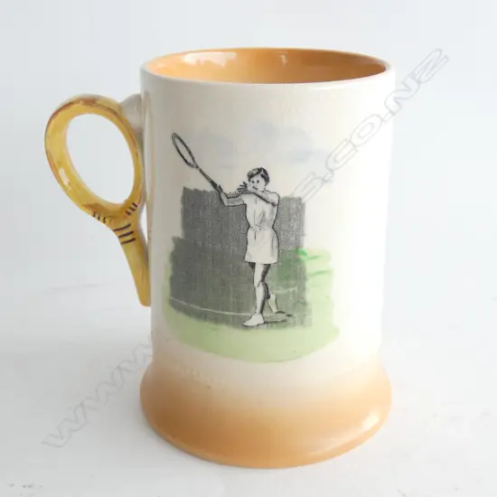 An Arthur Wood sports series Royal Bradwell tennis mug