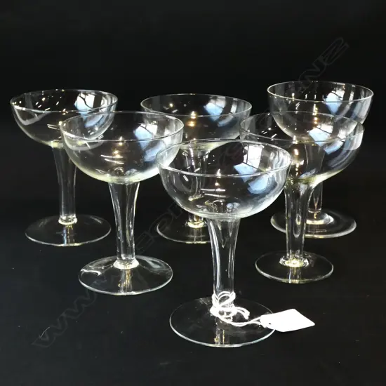 SET 6 HOLLOW STEMMED CHAMPAGNE GLASSES