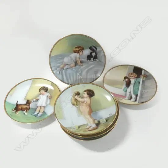 8 HAMILTON COLLECTION BESSIE PEASE GUTMAN PLATES  'A CHILD'S BEST FRIEND'  DIA 220MM