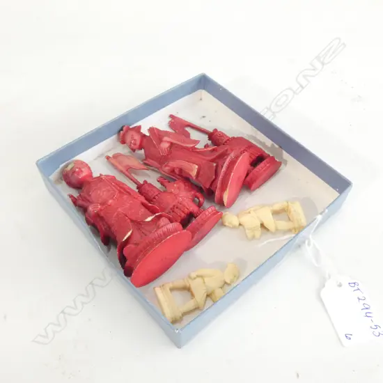 6 CHINESE CARVED IVORY FIGURES INC. 2 ELEPHANTS 