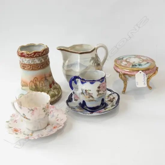 5 PCE PRE-WAR JAPANESE HAND PAINTED CHINA