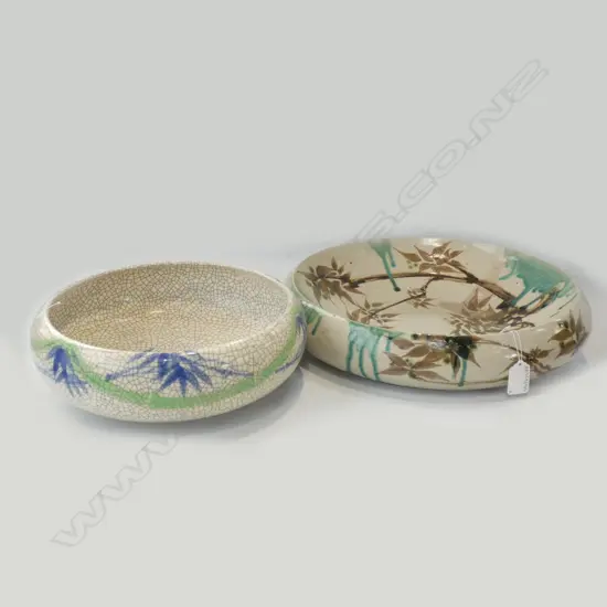 2 ORIENTAL POTTERY LARGE BOWLS 