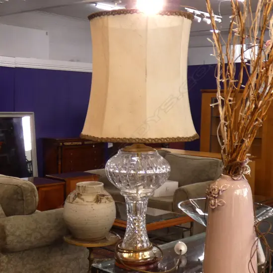 FRENCH CRYSTAL BASE TABLE LAMP H. 800MM
