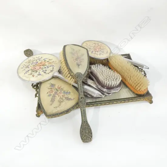 VINTAGE DRESSING TABLE SETS + TRAY  (SOME A/F)