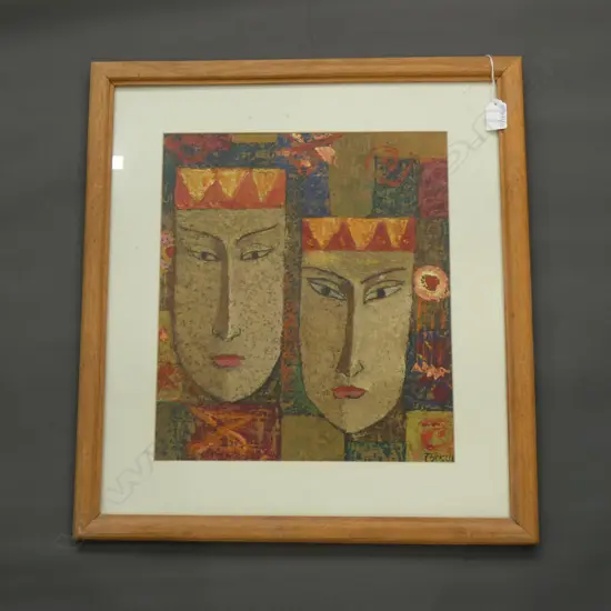 INYOMAH BAWOR - OIL, "BALINESE MASKS", 500 x 550