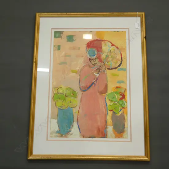 MANDLA - 1994, "WOMEN WITH SUNSHADE", 595 x 775