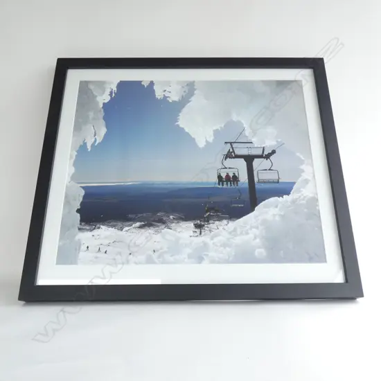 LG SKI LIFT SCENE FRAMED PHOTO 595 X 490MM