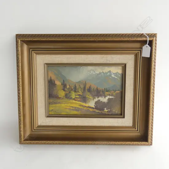 NEIL BARTLETT OIL PAINTING 'LAKE HAYES SPRING 1980'160 X 240mm