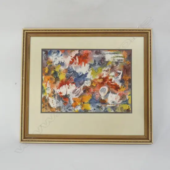 ALICE BARWICK-LYLE (1925-2018)   W/C   FACES AMONGST COLOURS  250 x 360mm. 