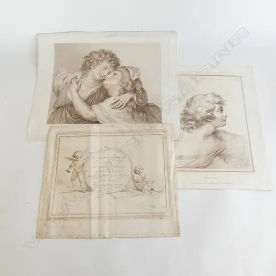 c1789 3 x ENGRAVINGS OF G B CIPRIANI PAINTINGS...