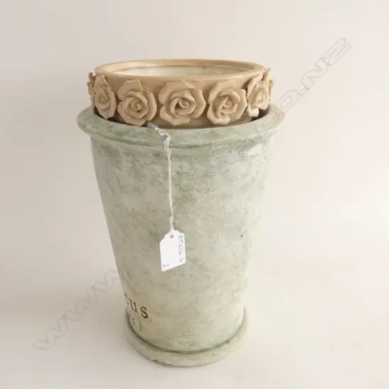 2 LG VASES  / POTS - LG FRENCH CROCUS POT H 255MM