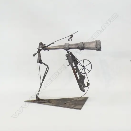 FOLK ART WIREWORK, MAN WITH TELESCOPE