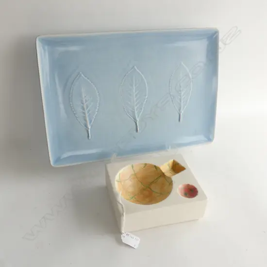 STEINER STUDIOS BLUE TRAY 290x420 + CHAN ANDREASSEND DISH 180x145mm