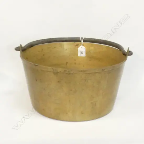 HEAVY BRASS PRESERVING PAN WITH FORGED CAST IRON HANDLE DIA 305MM