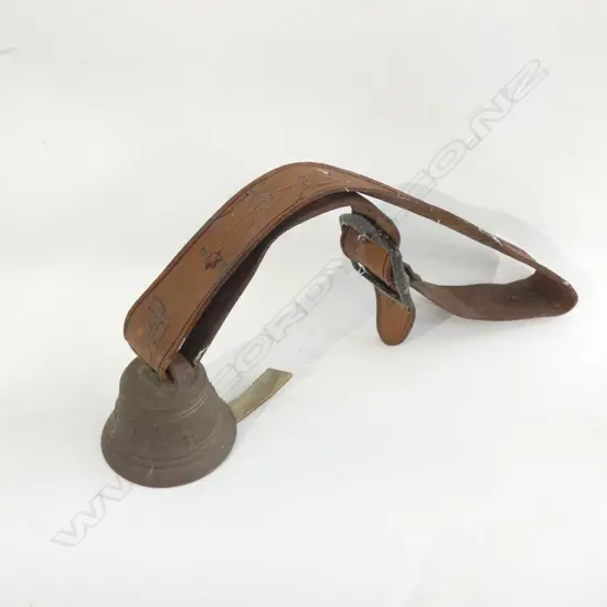 SWISS COW BELL ON LEATHER STRAP 