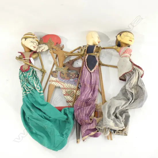 4 VINTAGE INDONESIAN HAND PUPPETS