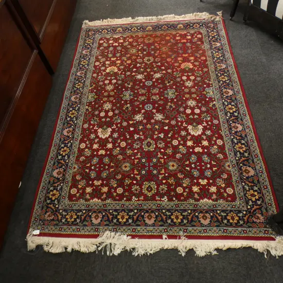 LARGE TURKISH HEREKE HAND KNOTTED WOOL PILE RUG 2270x1530mm