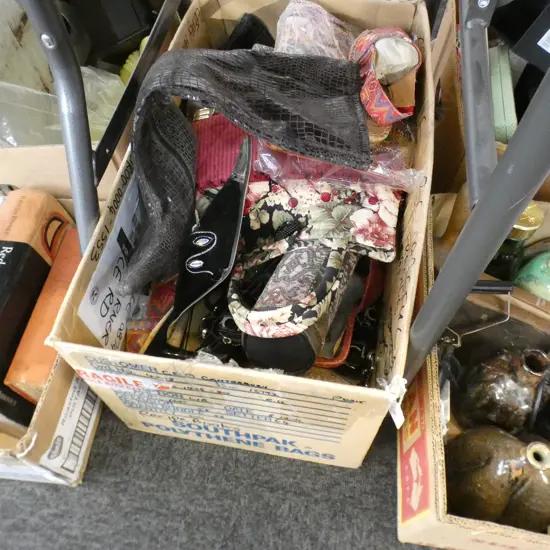 BOX ASST SHOES  & BAGS SOME NEW WITH TAGS