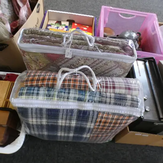 2 QUILTS; PINKS & TARTANS