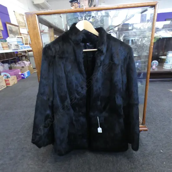 BLACK CONEY FUR JACKET
