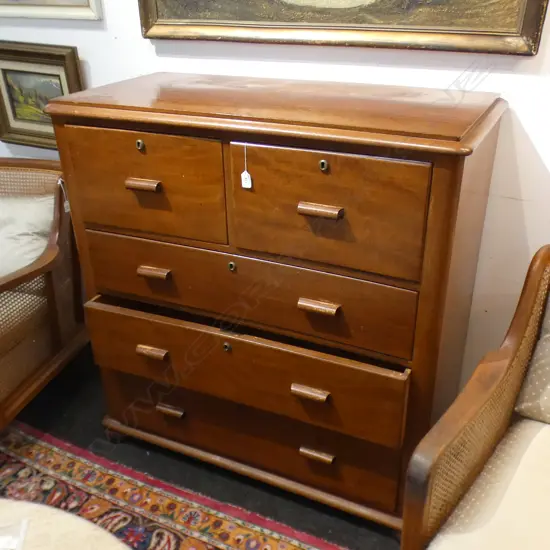 WALNUT 5 DRAWER VICTORIAN CHEST 