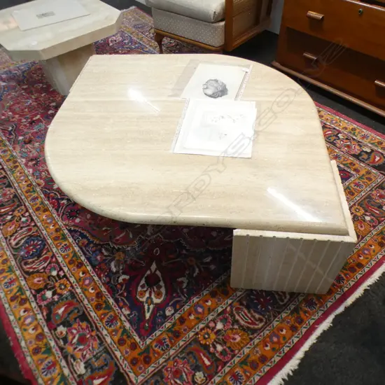 CREAM MARBLE COFFEE TABLE...