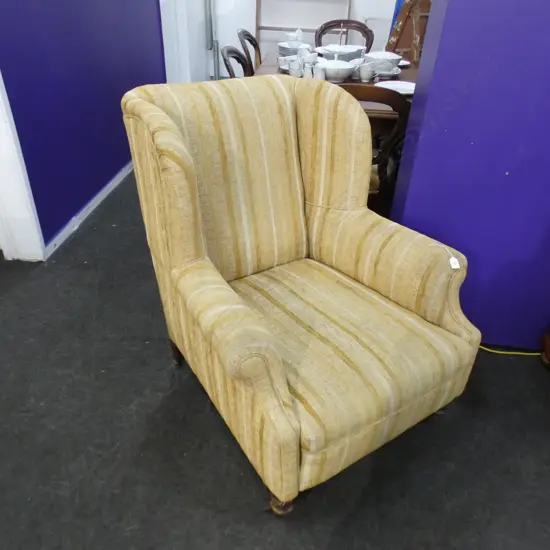 UPHOLSTERED WING BACK CHAIR some marks