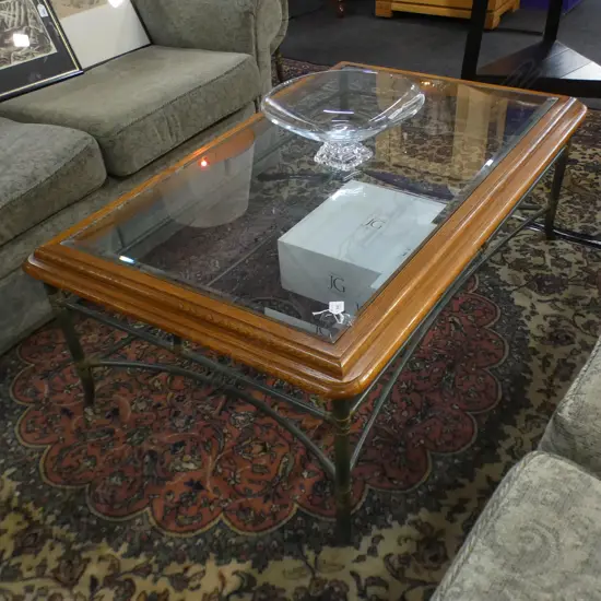 COFFEE TABLE, size 1300mmm x 800mm x 450mm high, glass top