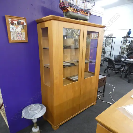 BLONDE OAK DISPLAY CABINET 1230 x 430 x 1800mm