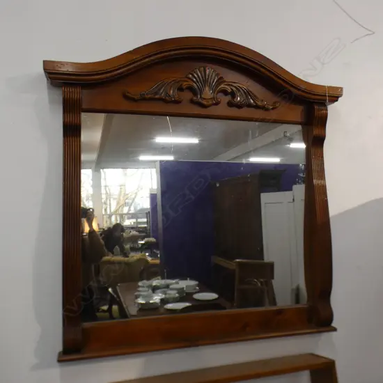LG ORNATE WOODEN FRAMED MIRROR 1320 X 1300MM evidence of borer