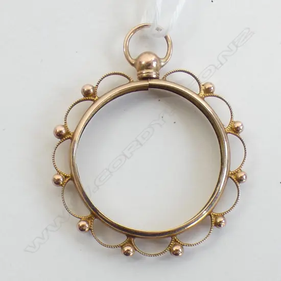 9CT YELLOW GOLD COIN PENDANT MOUNT FRAME 1.97gm