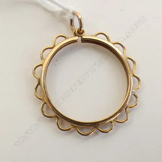 9CT YELLOW GOLD COIN PENDANT MOUNT FRAME 1.69gm