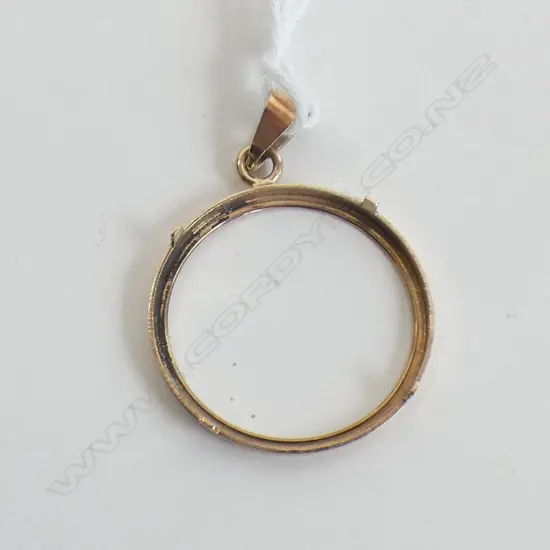 9CT YELLOW GOLD COIN PENDANT MOUNT FRAME 1.15gm
