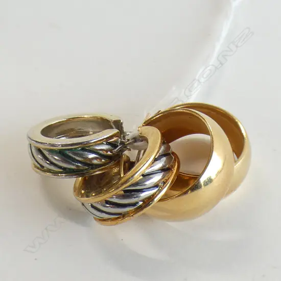 TWO PAIRS OF EARRINGS  (PLATED)