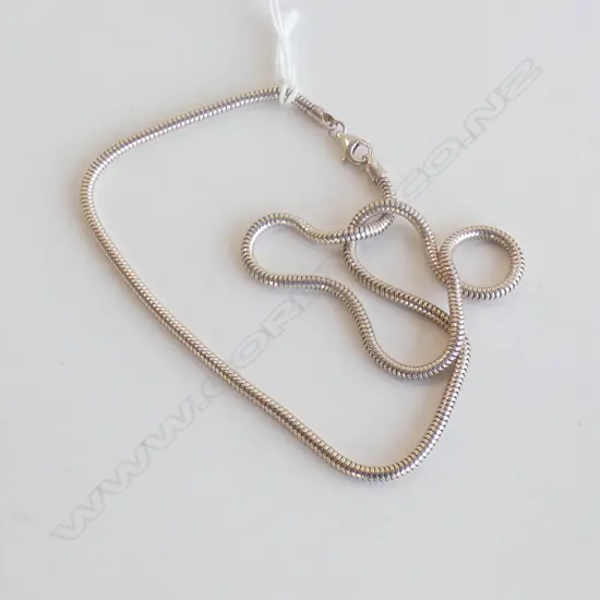 SILVER SNAKE LINK NECK CHAIN L.420mm