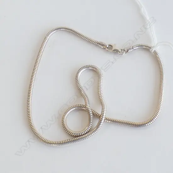 SILVER SNAKE LINK NECK CHAIN L.420mm